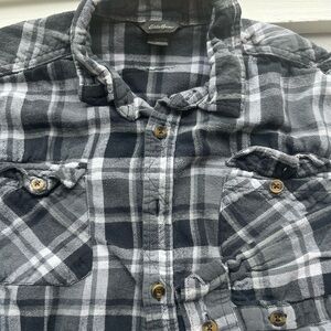 Boys•Eddie Bauer•button down•flannel shirt•all cotton•soft•classic•size 12-14•
